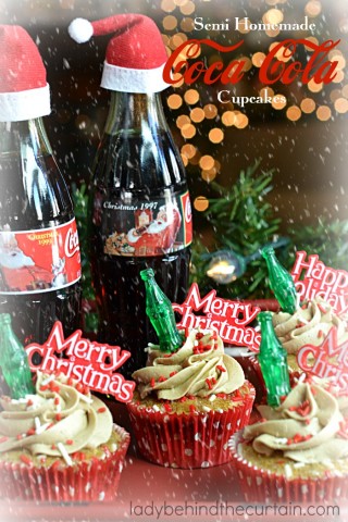 Semi Homemade Coca Cola Cupcakes | The best of both worlds! Your favorite drink in the form of a cupcake! Celebrate the season like Santa does with Coke®!