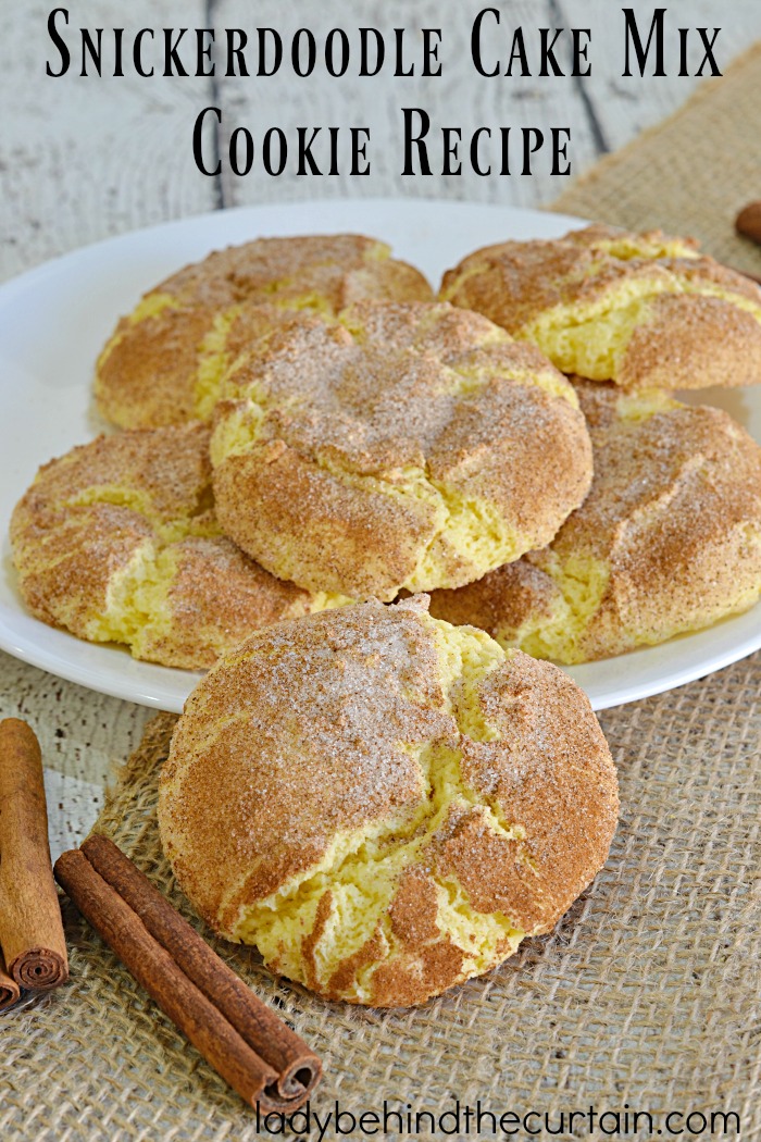 Snickerdoodle Cake Mix Cookie Recipe | Puffy and chewy these are seriously the BEST Snickerdoodle Cookies I've ever made!