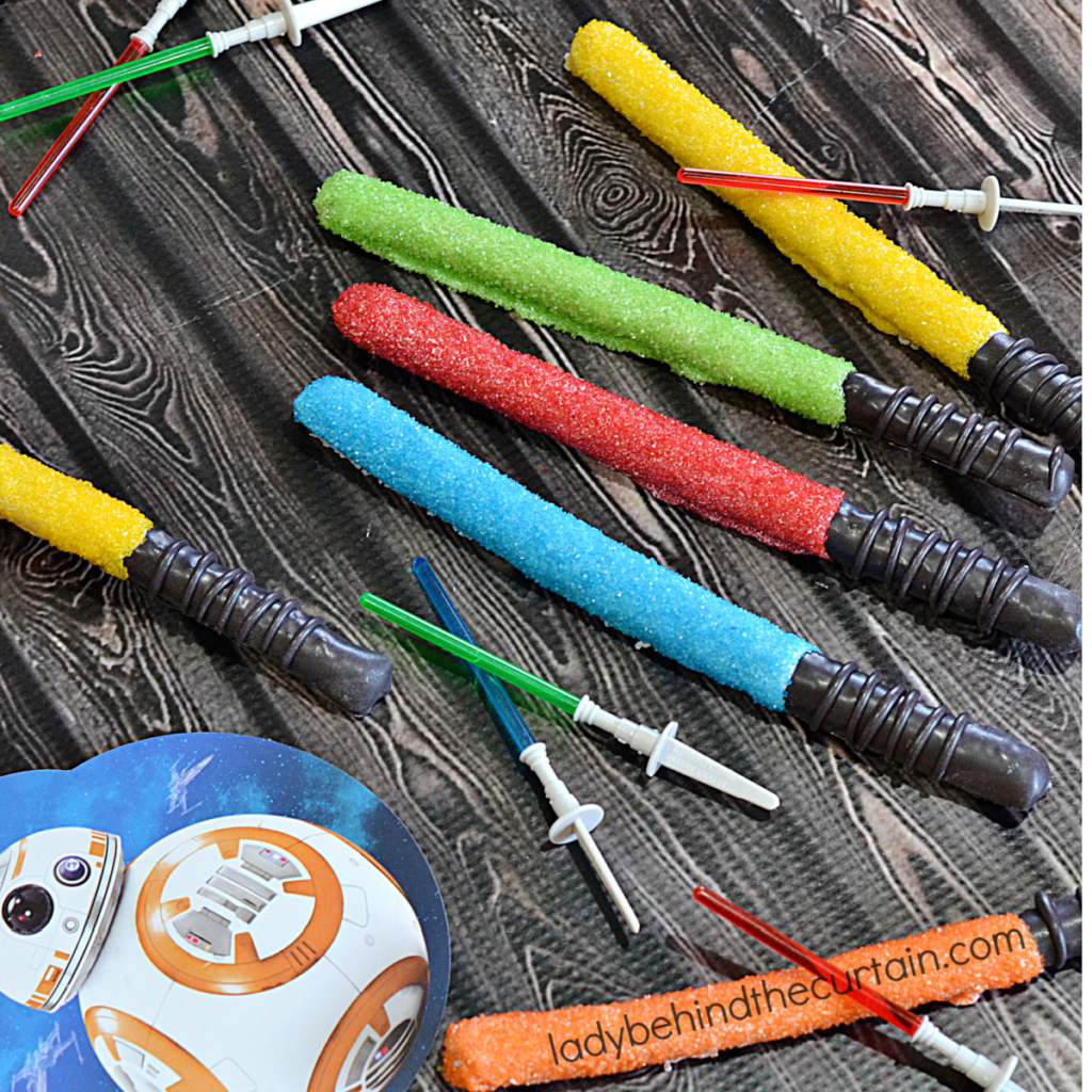 Star Wars Light Saber Decorated Pretzels