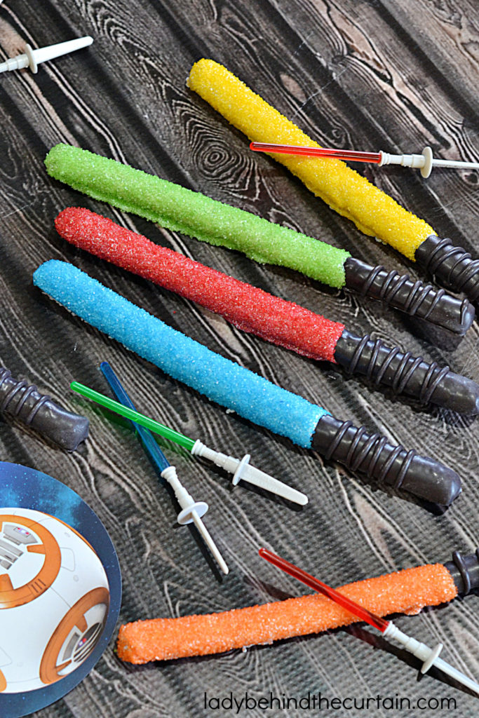 Star Wars Light Saber Decorated Pretzels