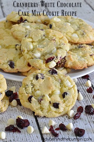 Cranberry White Chocolate Cake Mix Cookie Recipe | This cookie recipe may be easy to make but the outcome an undeniably chewy delicious cookie.