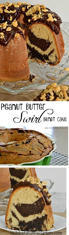 Peanut Butter Swirl Bundt Cake | An awesome cake with swirls of chocolate and peanut butter.