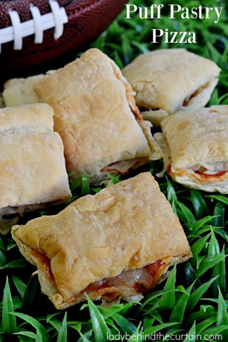 Puff Pastry Pizza | Light, crispy and full of flavor that's how I would describe these little pillows of cheesy goodness. Perfect as a Game Day or after school snack.