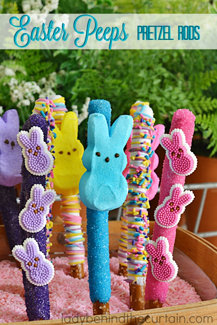 Easter Peeps Pretzel Rods