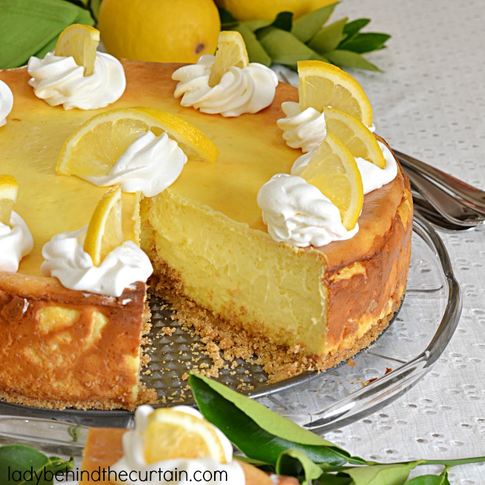 Lemon Pudding Cheesecake | The creaminess of this cheesecake can't be beat with a light flavor of lemon. Serve up summer in style with this light cheesecake. Birthday parties, Mother's Day, Easter......simply the BEST anytime dessert!