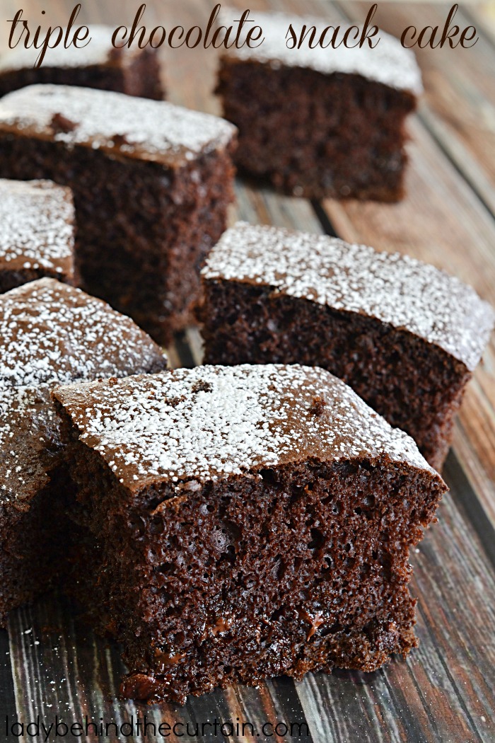 Triple Chocolate Snack Cake | A moist and easy treat for the whole family.