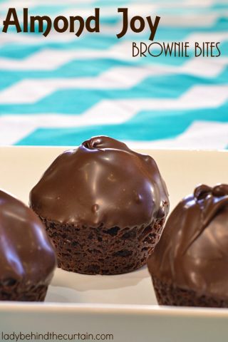 Almond Joy Brownie Bites | Give your taste buds a dose of joy with this dessert for Father's Day! It's super easy to make and tastes just like an Almond Joy Bar.