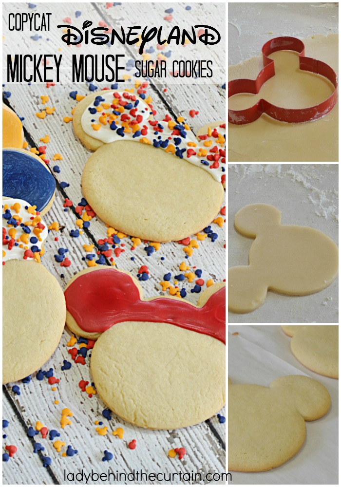 Copycat Disneyland Mickey Mouse Sugar Cookies | These giant cookies have a delicious butter flavor with just the right amount of softness and dipped in melted candy.