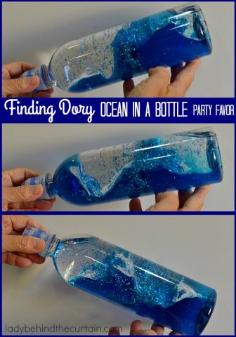 Finding Dory Ocean In A Bottle Party Favor | These fun ocean bottles are great as a party favor (maybe more for the Moms then the kids). They are something that can be used over and over again.