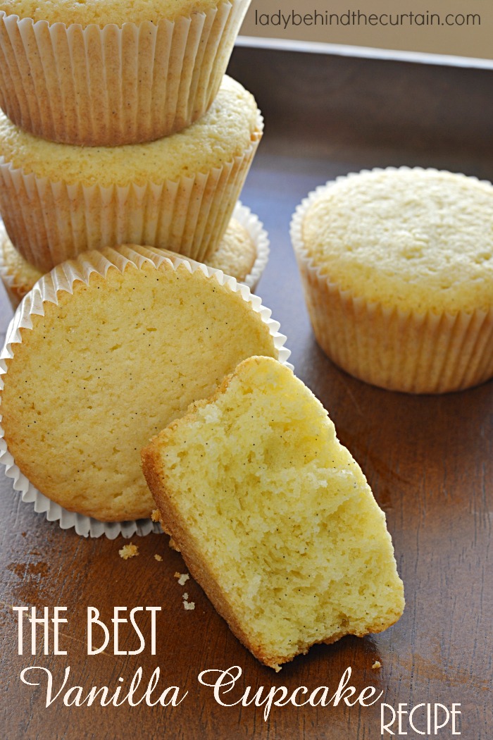 The Best Vanilla Cupcake Recipe | Just the right texture and moisture. When a recipe has TWO vanilla beans and heavy cream in it you know it's going to be good. You can take this base recipe and add different things to it. Like dry jello mix, lemon lime soda, chocolate chips, toffee bits....I could go on and on.