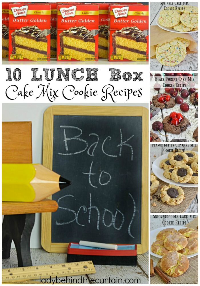 10 Lunch Box Cake Mix Cookie Recipes | Whether you're packing lunch for the kids, yourself or the hubs you are sure to find a cookie recipe everyone will love. The good news is... ALL these cookie recipes are made with a cake mix!