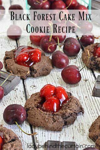 Black Forest Cake Mix Cookie Recipe | Chocolate covered cherries! These cookies taste like you're eating a chocolate covered cherry. The chocolate adds a decadence while the cherry pie filling adds a touch of sweetness. It's like eating a piece of your favorite cake!