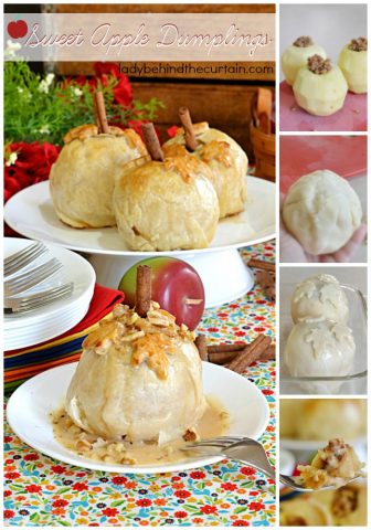 Sweet Apple Dumplings | There are many ways to make apple dumplings... this is my favorite. Plump and juicy on the inside encased with a crispy crust and topped with a drizzle of maple cream.
