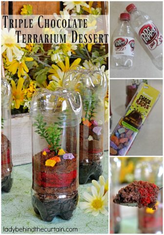 Triple Chocolate Terrarium Dessert | By using two everyday items you can dress up a simple dessert and make it look like a terrarium!
