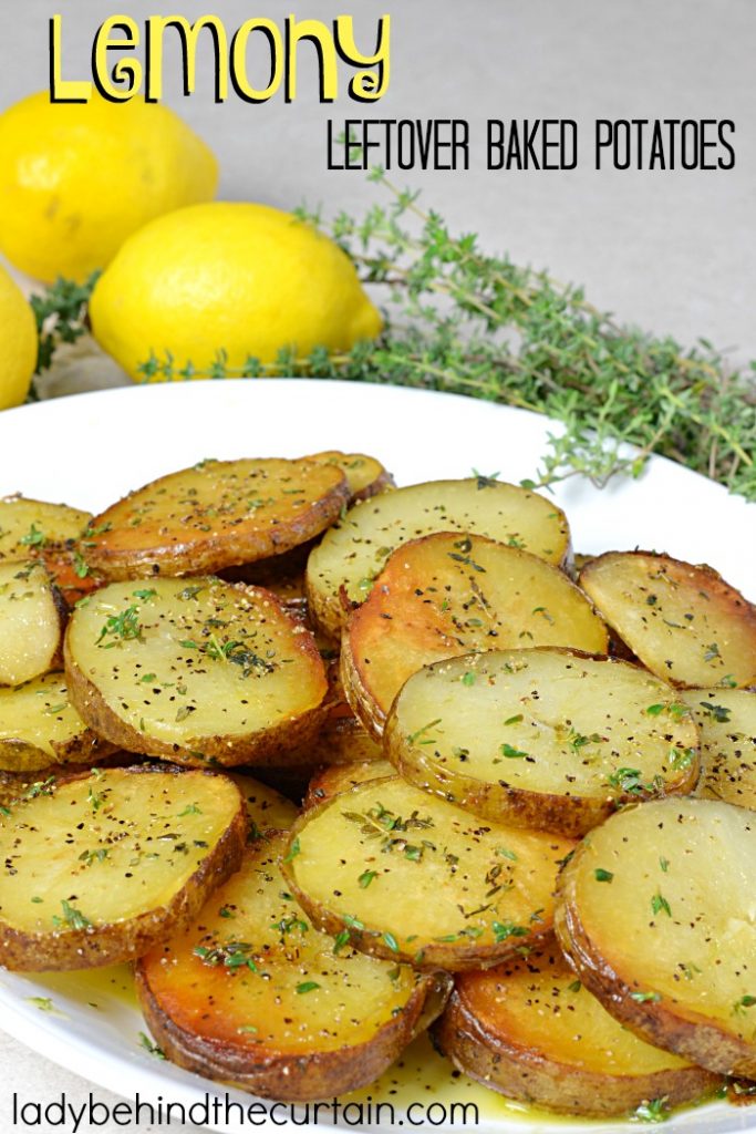 Lemony Leftover Baked Potatoes | Something new to try with your leftover baked potatoes! These potatoes are also perfect for dinner parties.