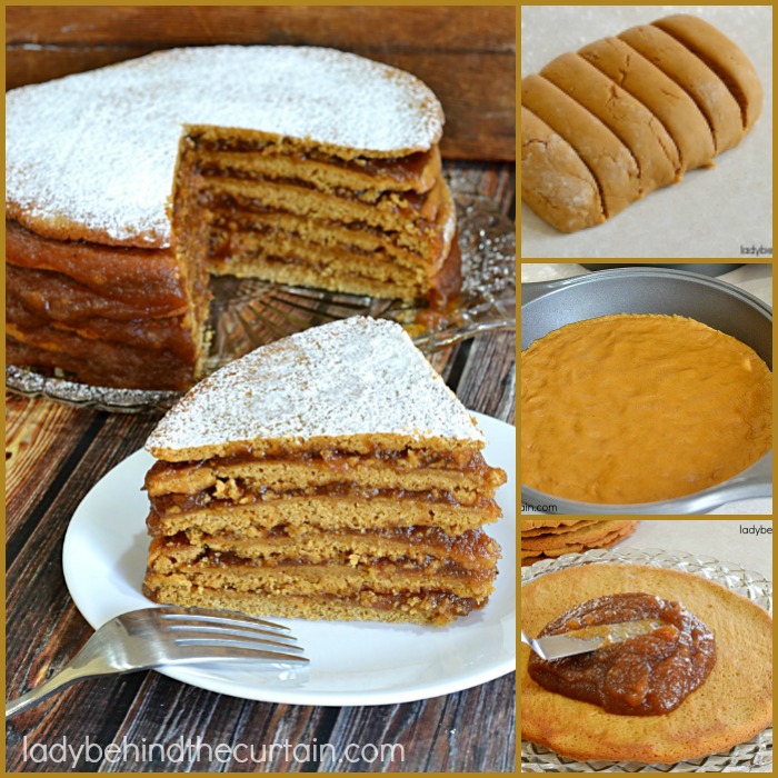 Old Fashioned Stack Cake | With SIX spicy cake layers (more like a gingerbread cookie) and homemade apple butter this cake is sure to be your families new favorite Fall cake.