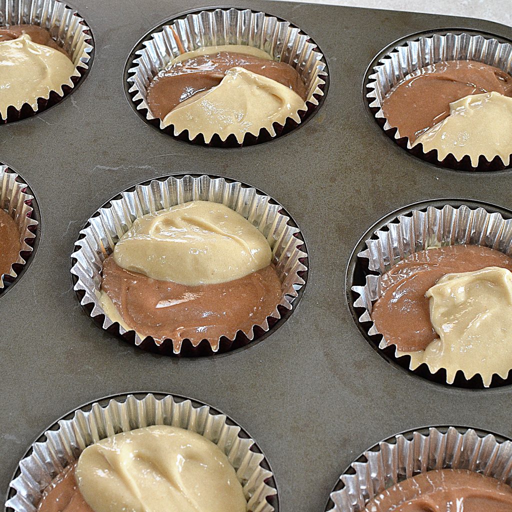 Peanut Butter Chocolate Twist Cupcakes