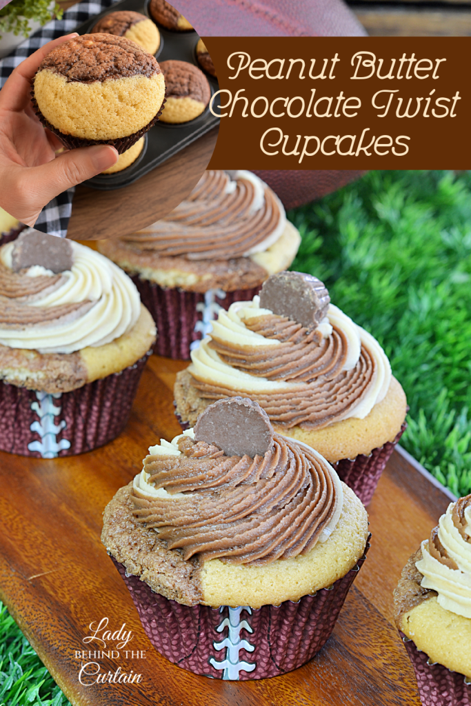 Peanut Butter Chocolate Twist Cupcakes