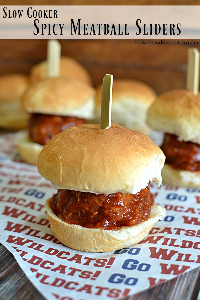 Slow Cooker Spicy Meatball Sliders | These spicy meatball sliders are sure to please your hungry game watchers.