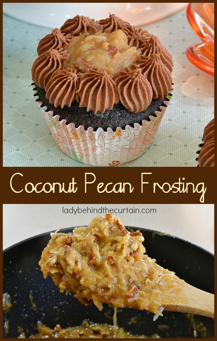Coconut Pecan Frosting |This frosting is filled with coconut, pecans and encased with delicious caramel.