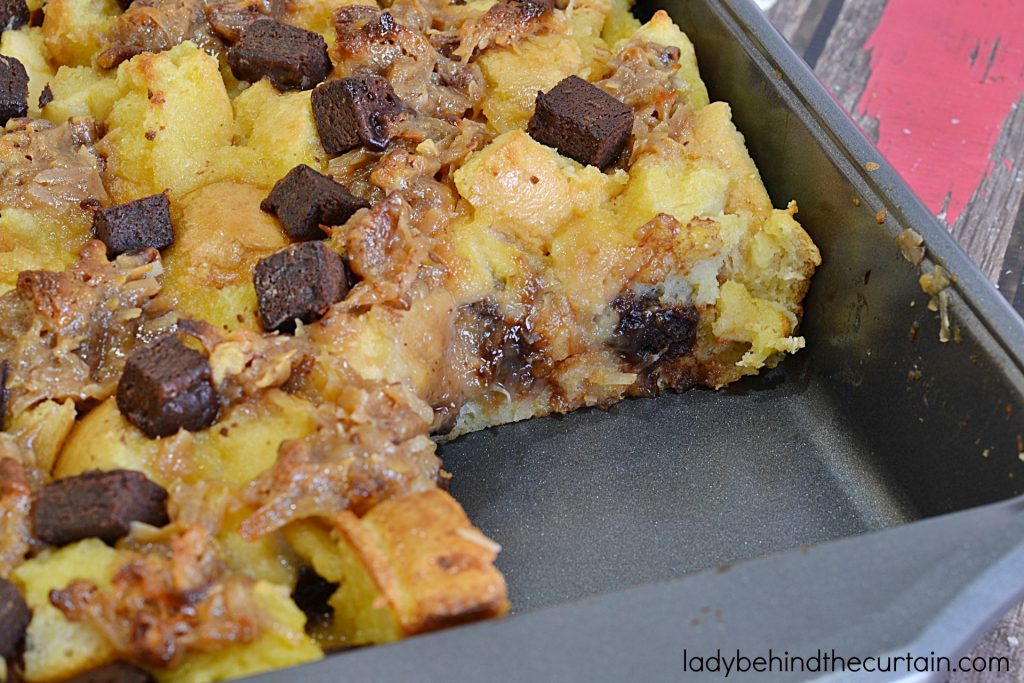German Chocolate Cake Bread Pudding