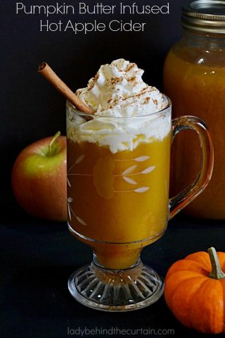 Pumpkin Butter Infused Hot Apple Cider | Take your apple cider up a notch by adding pumpkin butter!