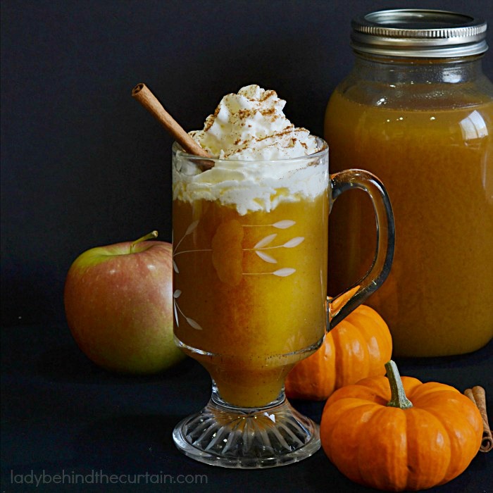 Pumpkin Butter Infused Hot Apple Cider | Take your apple cider up a notch by adding pumpkin butter!