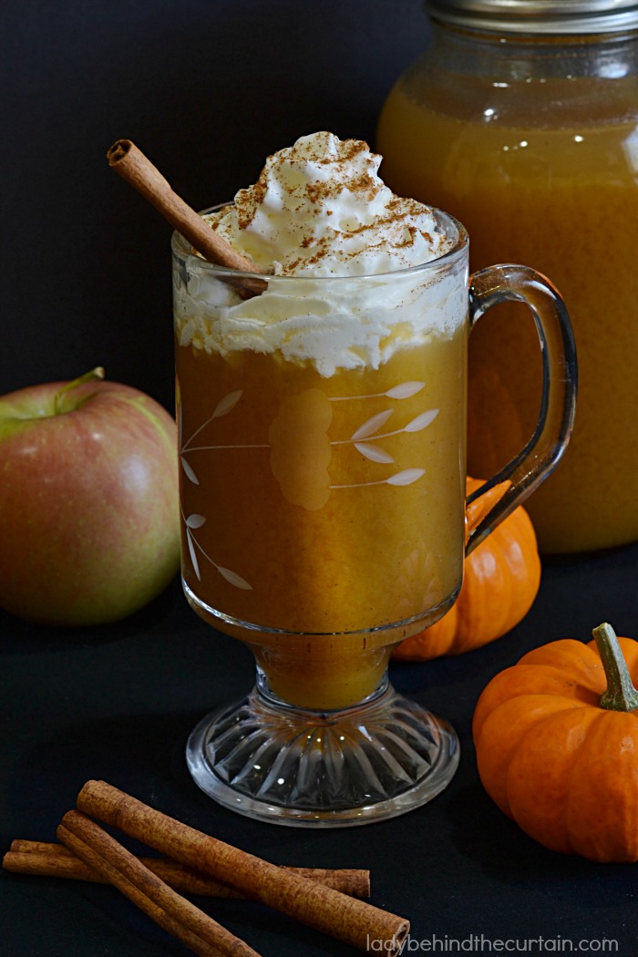 Pumpkin Butter Infused Hot Apple Cider | Take your apple cider up a notch by adding pumpkin butter!