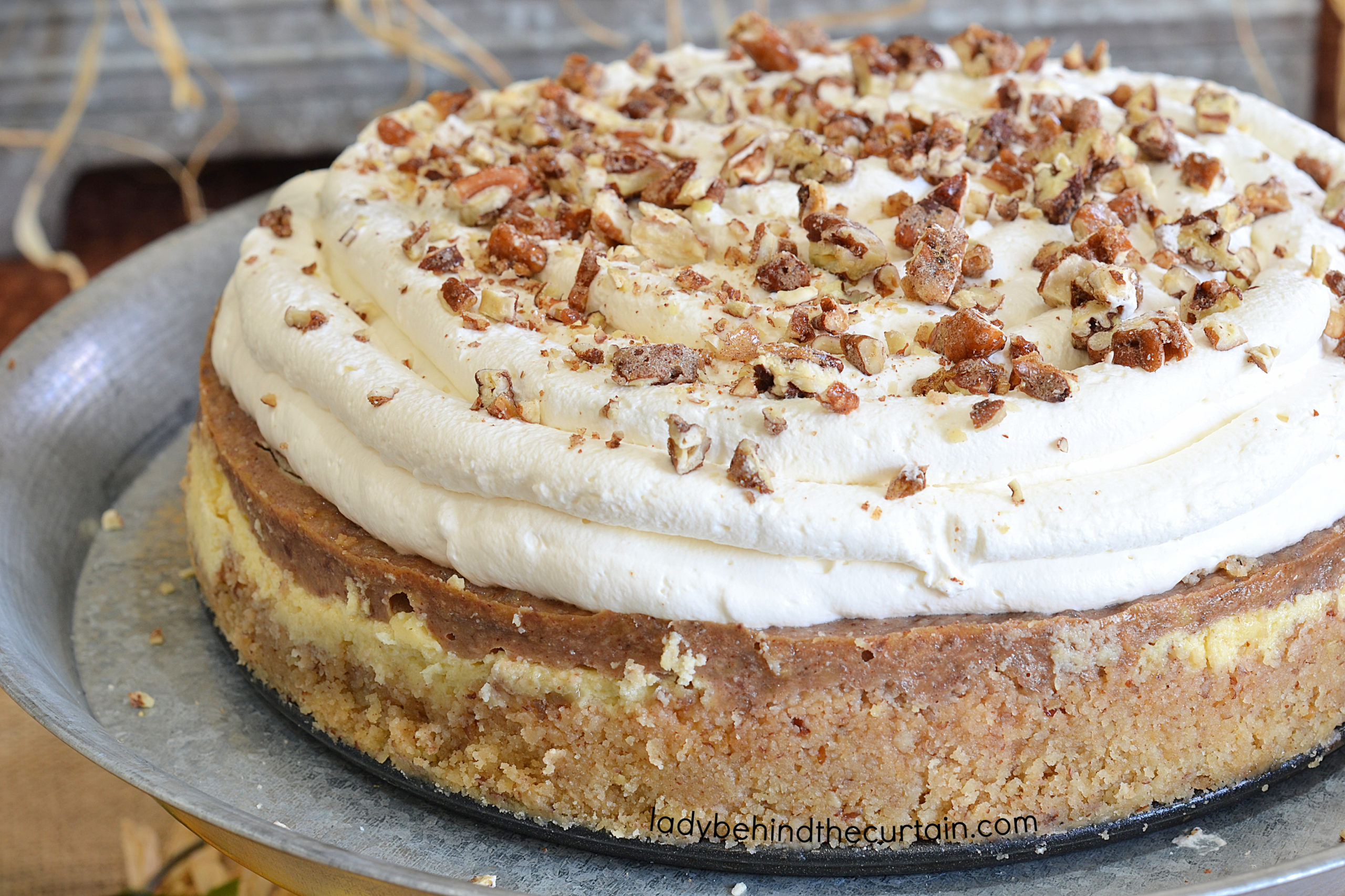 Roasted Banana Pecan Cheesecake