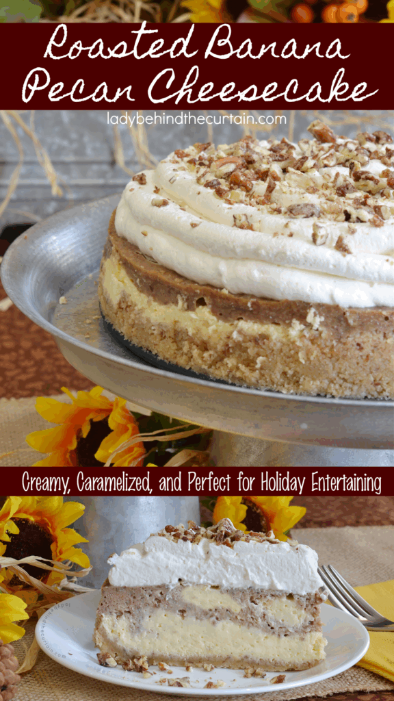 Roasted Banana Pecan Cheesecake