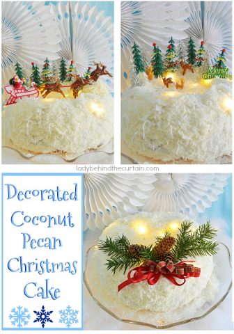 Coconut Pecan Christmas Cake | Wow your guests with a deliciously festive cake at your next Christmas Party! With THREE different looks to choose from!