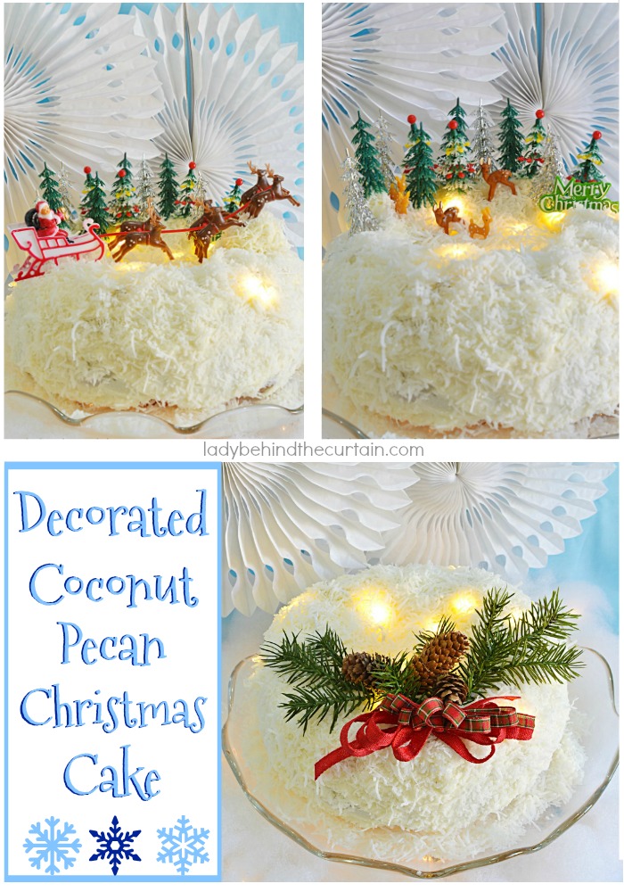 Coconut Pecan Christmas Cake | Wow your guests with a deliciously festive cake at your next Christmas Party! With THREE different looks to choose from!