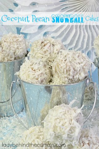 Coconut Pecan Snowball Cakes | Have lots of fun at your Christmas party and create the ultimate snowball fight!