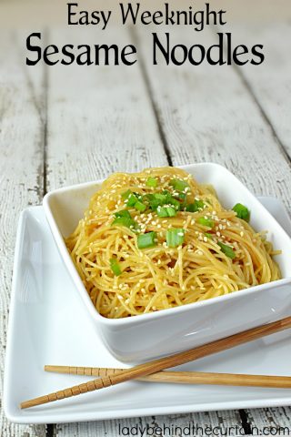 Easy Weeknight Sesame Noodles | Perfect as a side dish or add some protein for an easy main course dish. Now you can make your favorite restaurant noodle dish right at home.