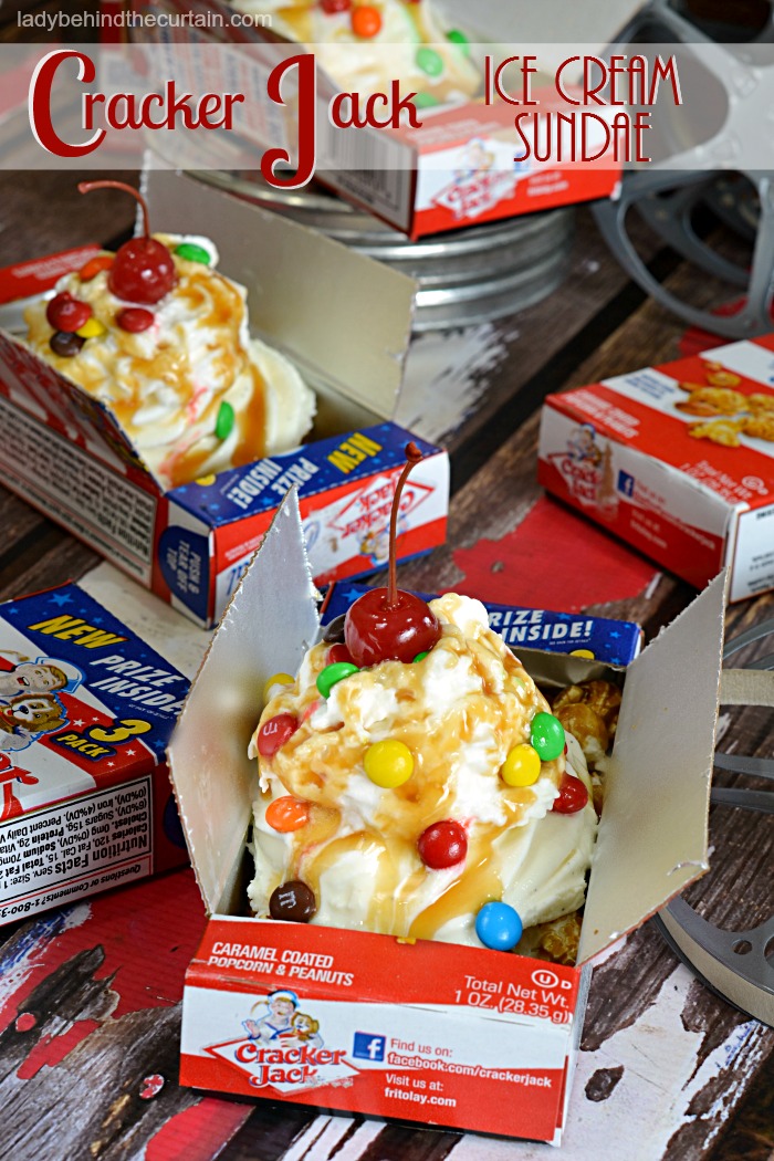 Cracker Jack Ice Cream Sundae | circus party, fair party, movie party, carnival party