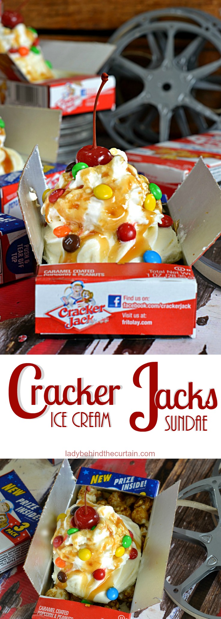 Cracker Jack Ice Cream Sundae | circus party, fair party, movie party, carnival party