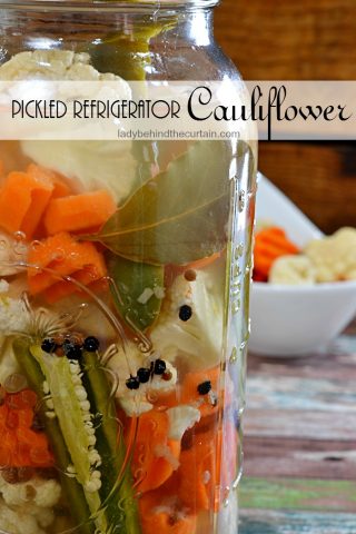 Pickled Refrigerator Cauliflower | rustic party favor, relish dish, salad, game day recipe