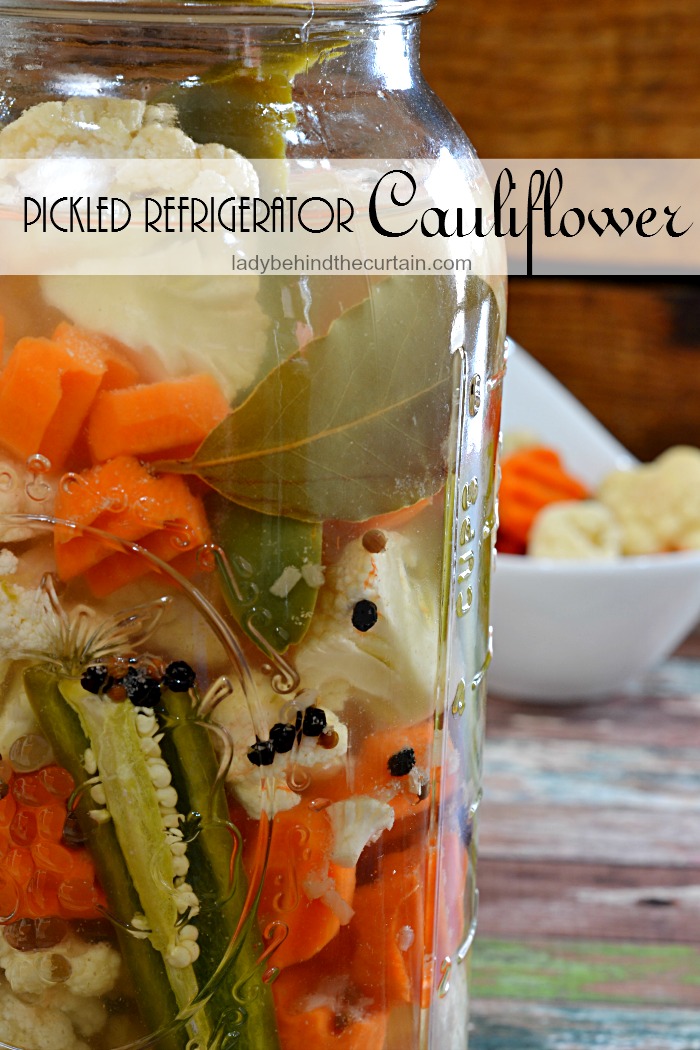 Pickled Refrigerator Cauliflower | favor rústico de festa, prato de prazer, salada, receita de dia de jogo