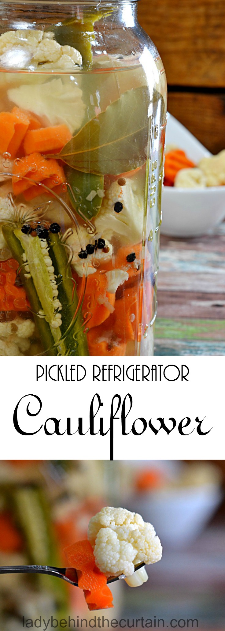 Pickled Refrigerator Cauliflower | rustieke party favor, relish schotel, salade, spel dag recept