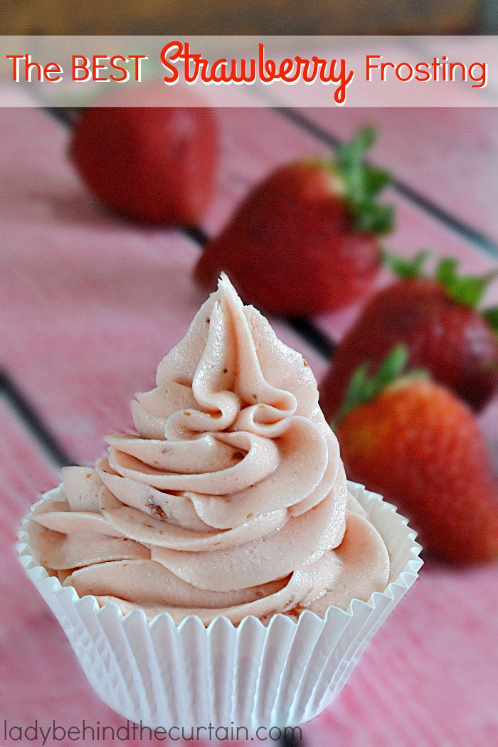 The BEST Strawberry Frosting Recipe