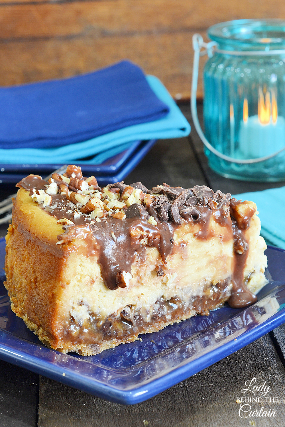Upside Down Turtle Cheesecake