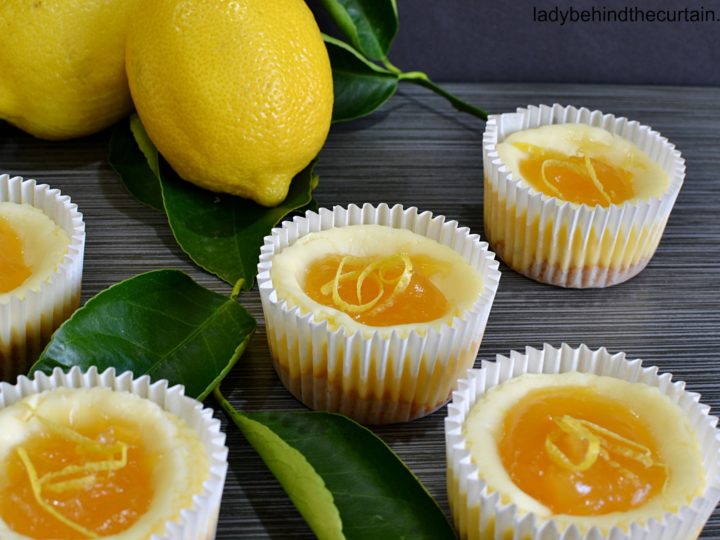 Semi Homemade Mini Lemon Glazed Cheesecakes
