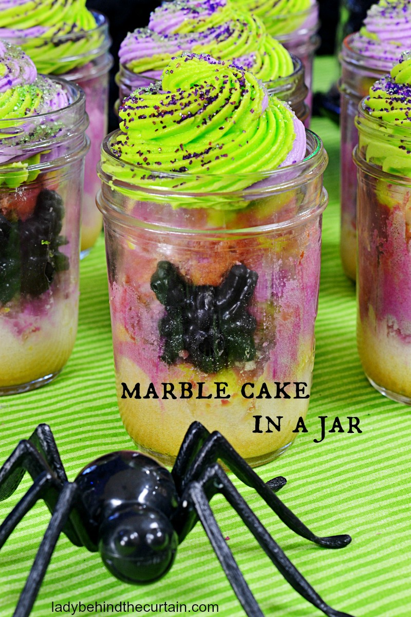 Halloween Marble Cake in a Jar