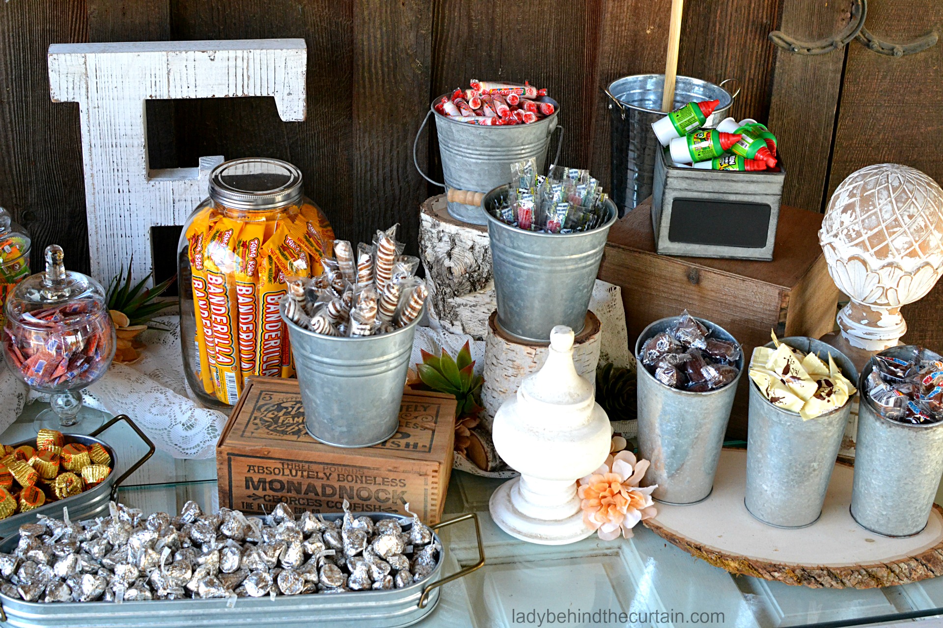 Rustic Wedding Candy Buffet