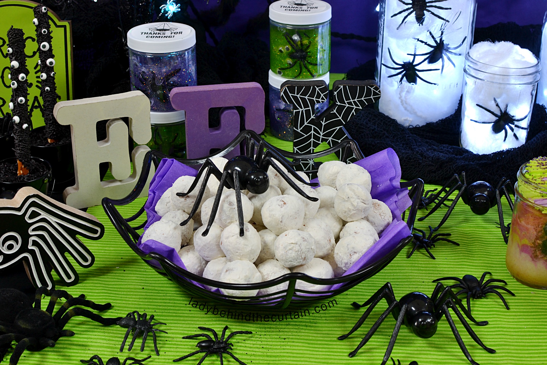 Spider Themed Halloween Dessert Table