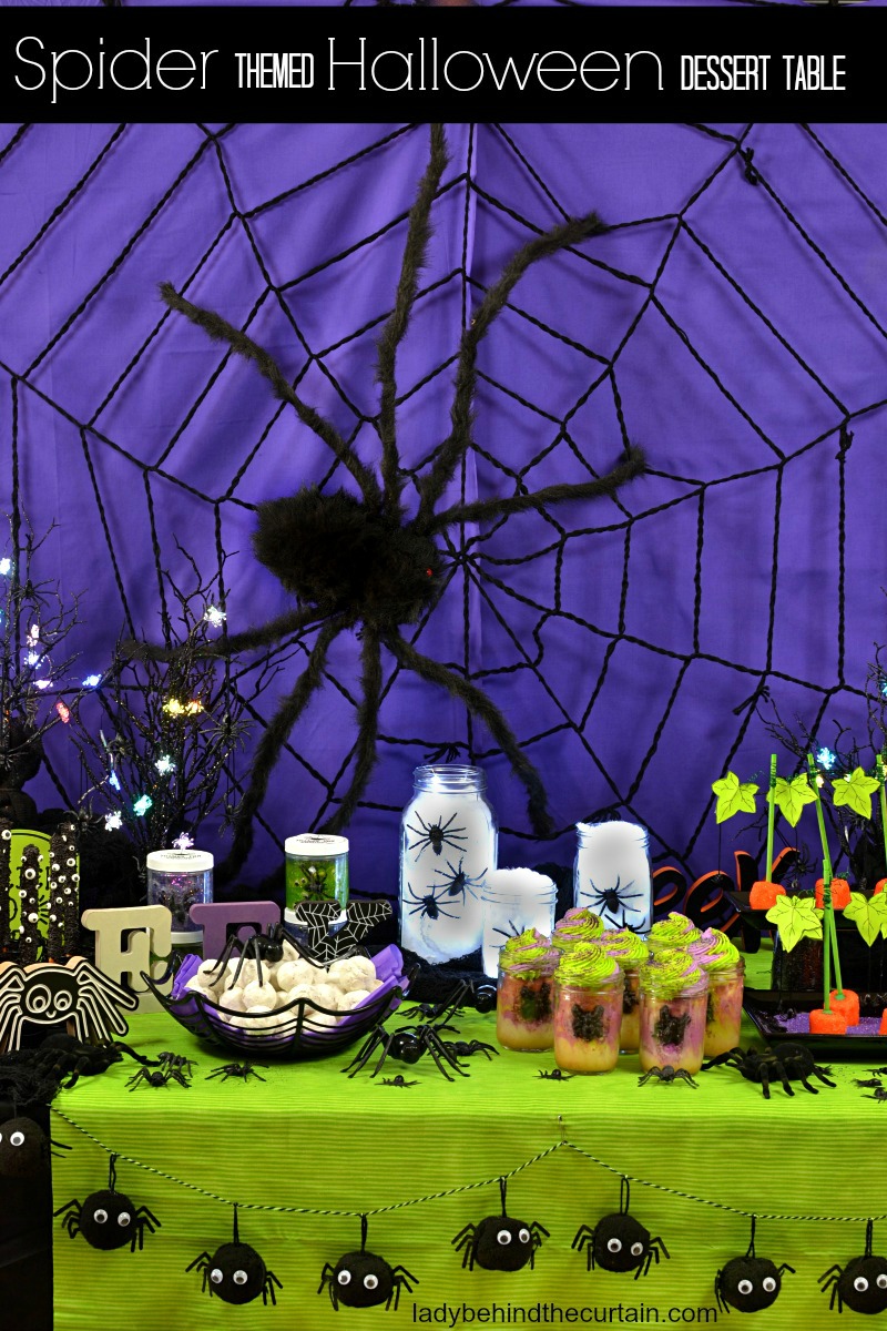 Spider Themed Halloween Dessert Table