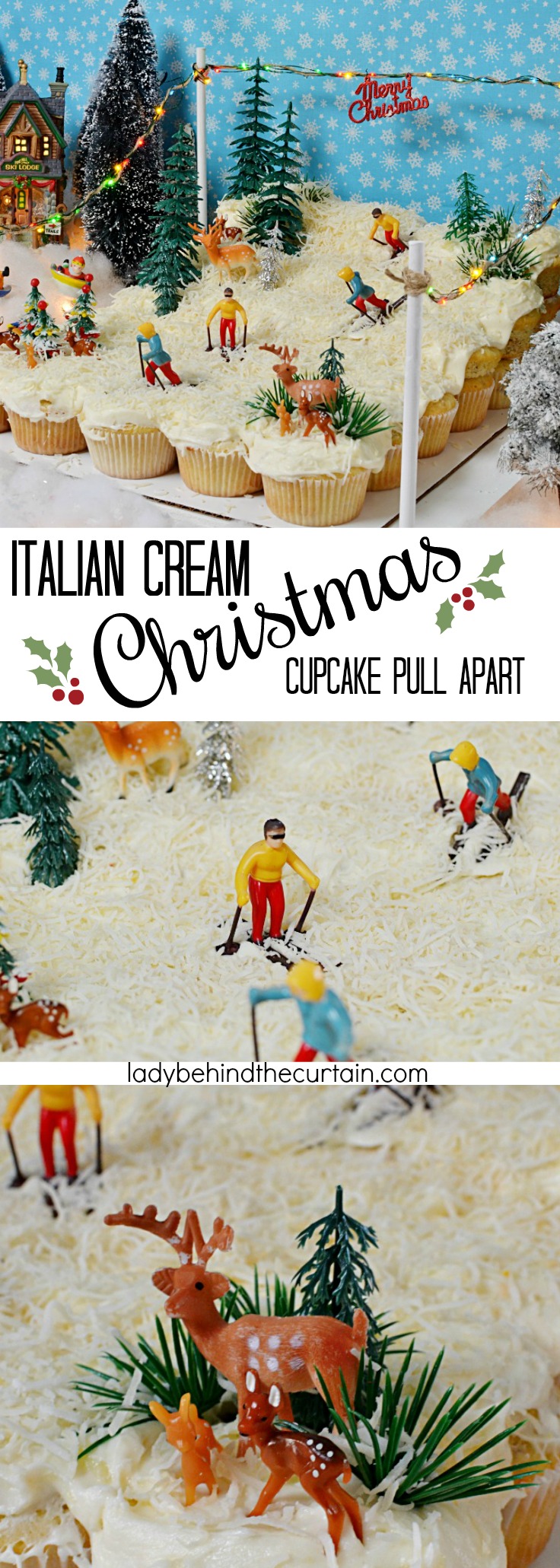 Italian Cream Christmas Cupcake Pull Apart