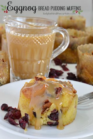 Eggnog Bread Pudding Muffins