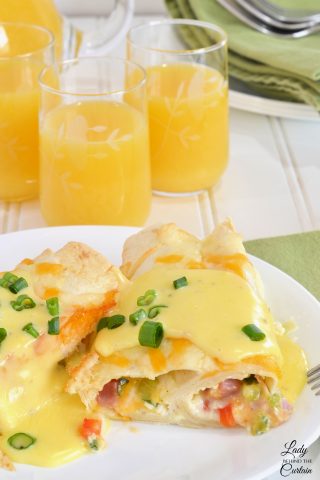 Overnight Breakfast Enchiladas with Homemade Hollandaise Sauce
