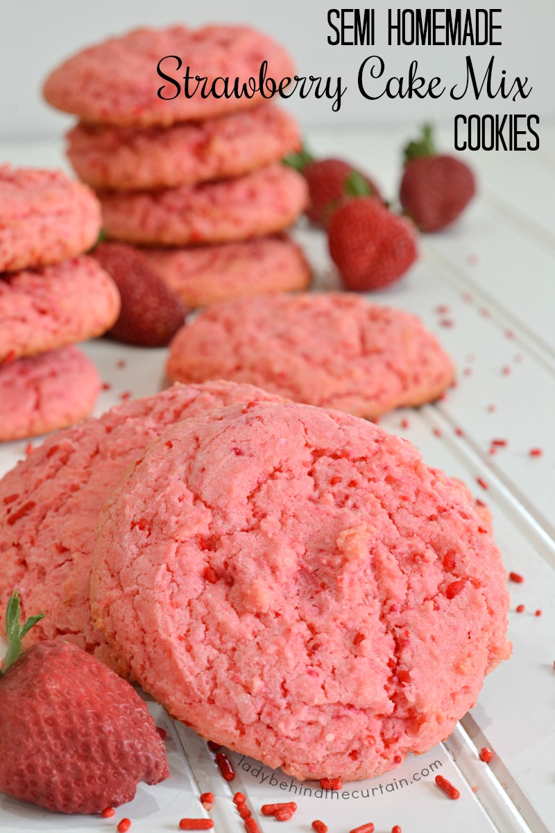 Semi Homemade Strawberry Cake Mix Cookies